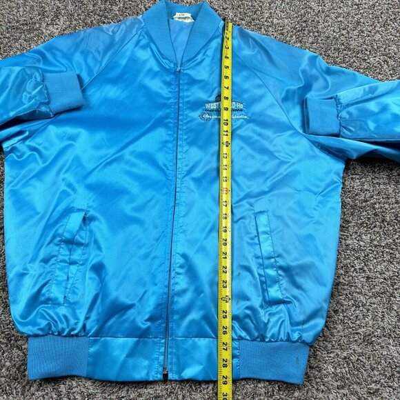 Vintage 80s Westward HO Casino Satin Bomber Jacket Embroidered Magic Hat Ritz - Picture 10 of 10